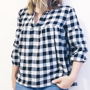 Romeo & Juliet Couture Black and White Gingham Top